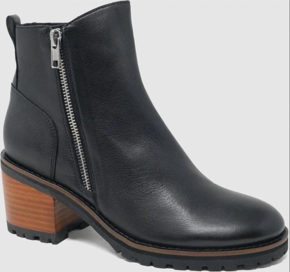 NEW DJANGO & JULIETTE women's birdi ankle boot in black leather